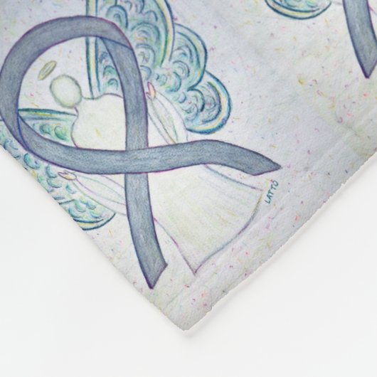 Brain Cancer Awareness Ribbon Fleece Chemo Blanket (Hoek)