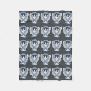 Brain Cancer Awareness Ribbon Fleece Chemo Blanket Deken