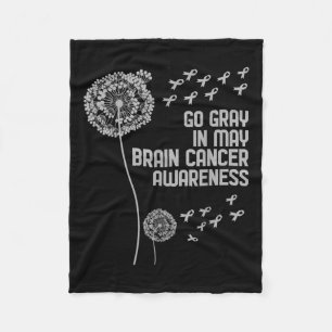 Brain Cancer Awareness Shirt Draag Grey Fight Brai Fleece Deken