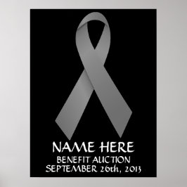 Brain Cancer Benefit Auction Ribbon Poster