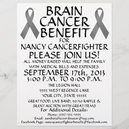 Brain Cancer Benefit Flyer (Voorkant)