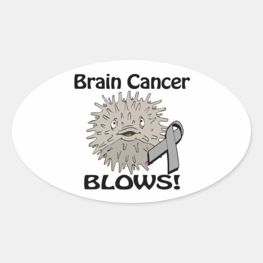 Brain Cancer blaast Awareness Design Ovale Sticker (Voorkant)