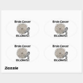 Brain Cancer blaast Awareness Design Ovale Sticker (Vel)