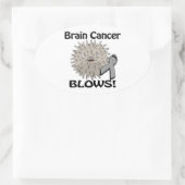 Brain Cancer blaast Awareness Design Ovale Sticker (Tas)