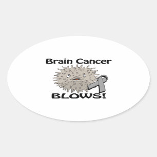 Brain Cancer blaast Awareness Design Ovale Sticker