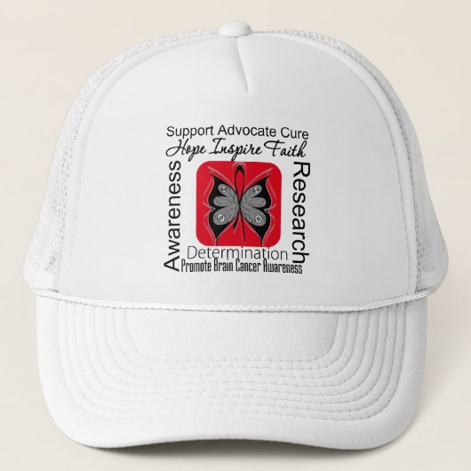 Brain Cancer Butterfly Inspiraties Trucker Pet (Voorkant)