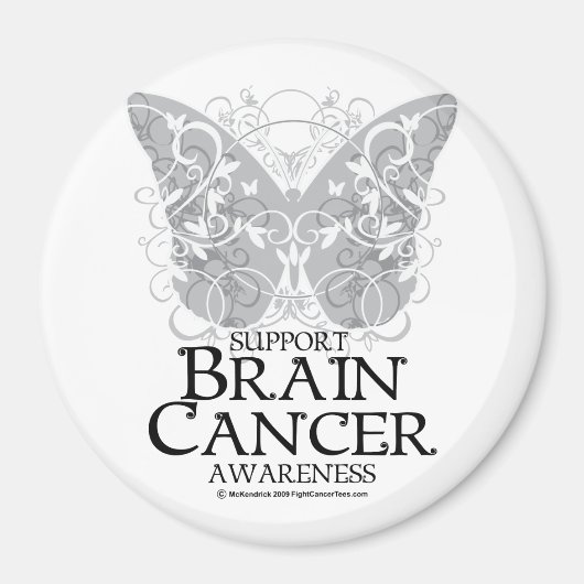 Brain Cancer Butterfly Magneet (Voorkant)