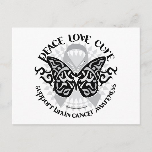 Brain Cancer Butterfly Tribal Briefkaart (Voorkant)