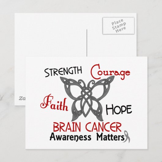Brain Cancer Celtic Butterfly 3 Briefkaart (Voorkant / Achterkant)