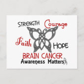 Brain Cancer Celtic Butterfly 3 Briefkaart (Voorkant)