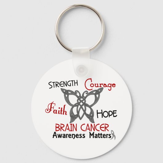 Brain Cancer Celtic Butterfly 3 Sleutelhanger (Voorkant)