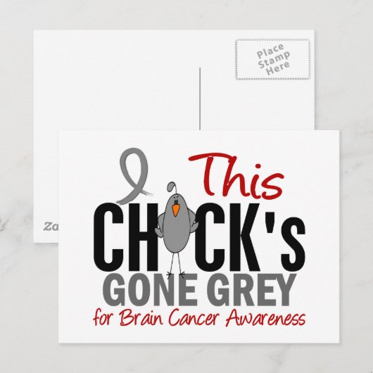 BRAIN CANCER Chick Gone Grey Briefkaart (Voorkant / Achterkant)