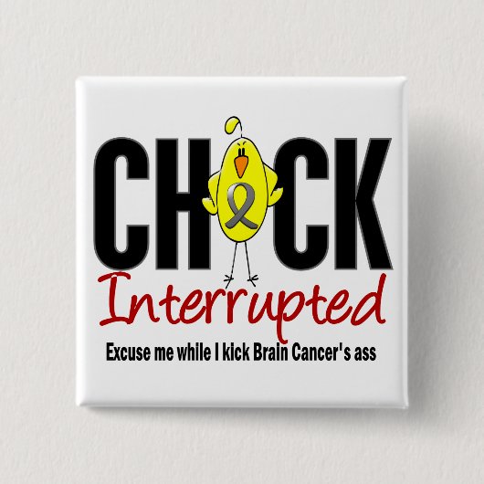 Brain Cancer Chick onderbroken Vierkante Button 5,1 Cm (Voorkant)