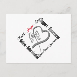 Brain Cancer Faith Hope Love Butterfly Briefkaart