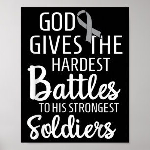 Brain Cancer Fighter Survivor Motivatie Grey Ri Poster