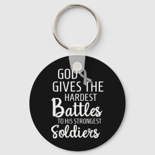 Brain Cancer Fighter Survivor Motivatie Grey Ri Sleutelhanger