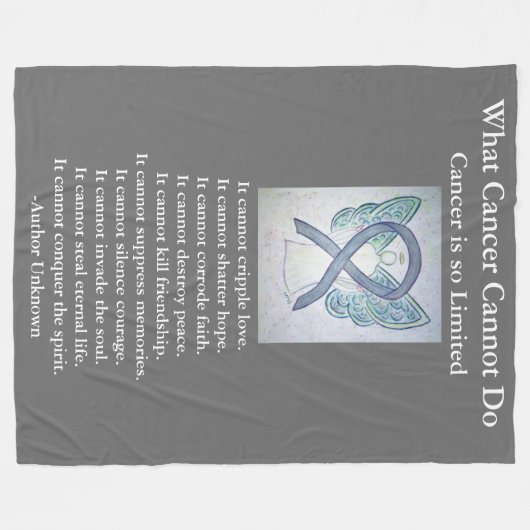 Brain Cancer Grey Awareness Ribbon Fleece Blanket (Voorkant (Horizontaal))