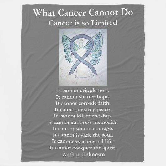 Brain Cancer Grey Awareness Ribbon Fleece Blanket Deken (Voorkant)
