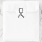 Brain Cancer Grey Ribbon 3 Ronde Sticker (Tas)