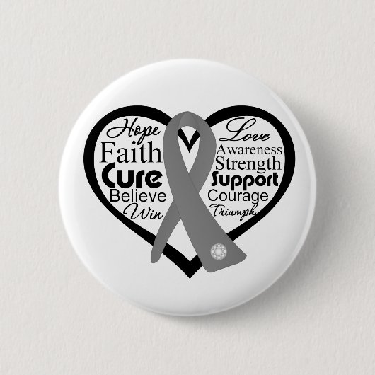 Brain Cancer Heart Ribbon Collage Ronde Button 5,7 Cm (Voorkant)