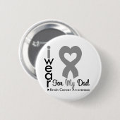Brain Cancer Heart Ribbon voor mijn vader Ronde Button 5,7 Cm (Voorkant /achterkant)