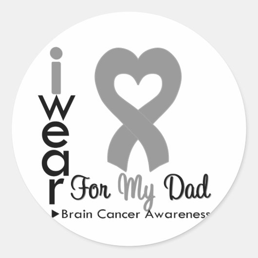 Brain Cancer Heart Ribbon voor mijn vader Ronde Sticker (Voorkant)