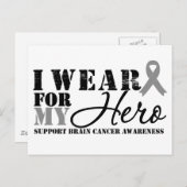 Brain Cancer Hero Gray Ribbon Briefkaart (Voorkant / Achterkant)