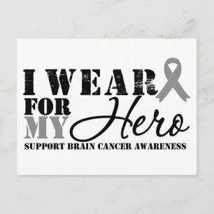 Brain Cancer Hero Gray Ribbon Briefkaart