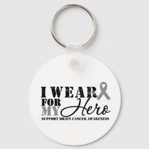 Brain Cancer Hero Gray Ribbon Sleutelhanger