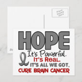 Brain Cancer HOPE 1 Briefkaart (Voorkant / Achterkant)