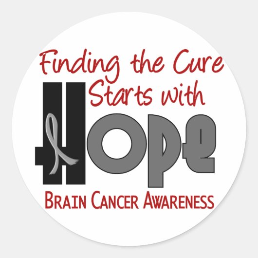Brain Cancer HOPE 4 Ronde Sticker (Voorkant)