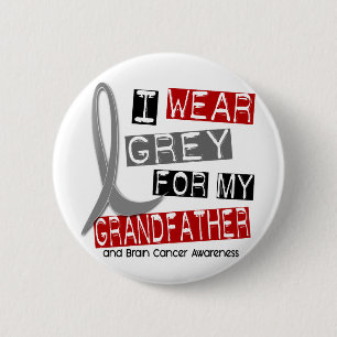 BRAIN CANCER Ik Draag grijs voor mijn grootvader 3 Ronde Button 5,7 Cm