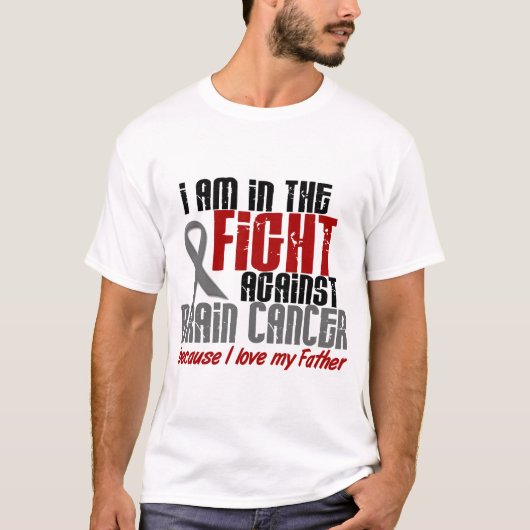 Brain Cancer in de strijd 1 vader T-shirt (Voorkant)