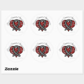 Brain Cancer Mosaic Heart Ribbon Ronde Sticker (Vel)