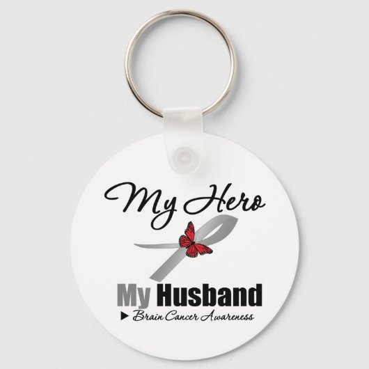 Brain Cancer My Hero My Husband Sleutelhanger (Voorkant)