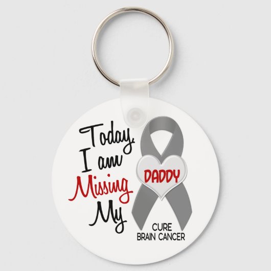 Brain Cancer Ontbrekend Miss Mijn papa 1 Sleutelhanger (Voorkant)