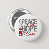 Brain Cancer Peace Love Cure Ronde Button 5,7 Cm (Voorkant /achterkant)