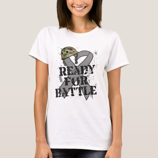 Brain Cancer Ready for Battle T-shirt (Voorkant)