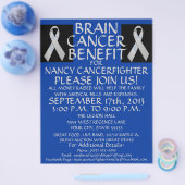 Brain Cancer Ribbon Benefit Flyer (Enkel)