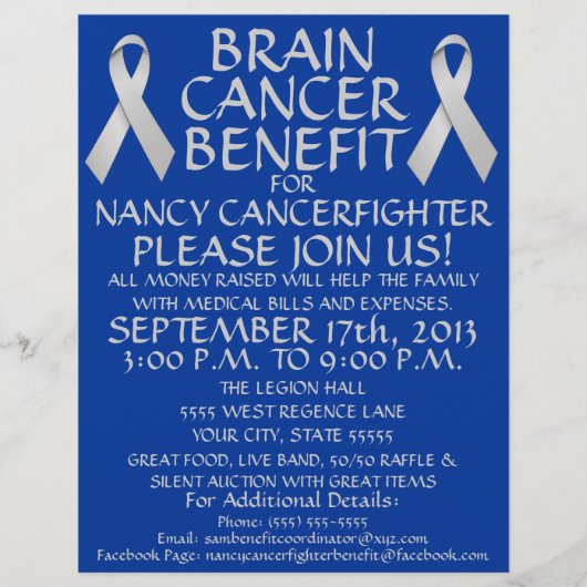 Brain Cancer Ribbon Benefit Flyer (Voorkant)