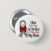 Brain Cancer Ribbon Hero Mijn moeder Ronde Button 5,7 Cm (Voorkant /achterkant)