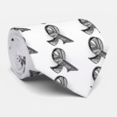 Brain Cancer Slogan Watermark Ribbon Stropdas (Opgerold)