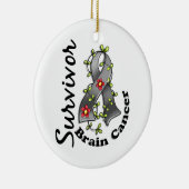 Brain Cancer Survivor 15 Keramisch Ornament (Rechts)