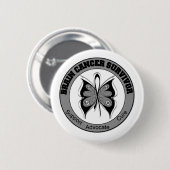 Brain Cancer Survivor Butterfly Ronde Button 5,7 Cm (Voorkant /achterkant)