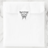 Brain Cancer Survivor Tribal Butterfly Ronde Sticker (Tas)