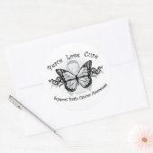 Brain Cancer Tribal Butterfly Ronde Sticker (Envelop)