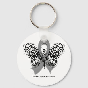 Brain Cancer Tribal Butterfly Sleutelhanger
