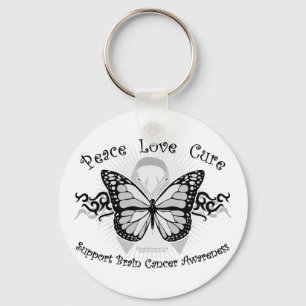 Brain Cancer Tribal Butterfly Sleutelhanger