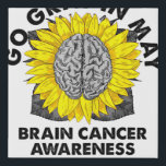 Brain Cancer Tumor Awareness wordt grijs in mei Su Imitatie Canvas Print<br><div class="desc">Brain Cancer Tumor Awareness wordt grijs in mei Sunflower</div>