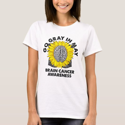 Brain Cancer Tumor Awareness wordt grijs in mei Su T-shirt (Voorkant)